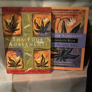 THE FOUR AGREEMENTS AND THE FOUR AGREEMENTS COMPANION BOOK-EXCELLENT CONDITION